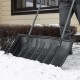 Движок для уборки снега пластиковый, 780 х 420 х 1140 мм, стальная рукоятка, Сибртех (61594)