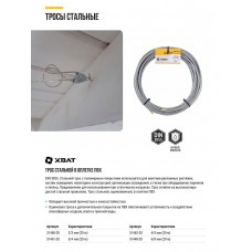 Трос стальной в оплетке ПВХ DIN 3055 3/4 мм (20 м) Фасовка (31461-20)