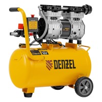 Компрессор DLS950/24 безмаслянный малошумный 950 Вт, 165 л/мин, ресивер 24 л Denzel (58026)
