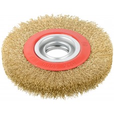 Корщетка-колесо, стальная латунированная волнистая проволока 150 мм (39015)