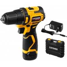 Дрель-шуруповерт бесщеточная 12 В, 35 Н·м, 1 АКБ (2 А·ч), кейс STEHER CDB-120-1