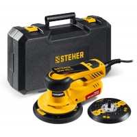 Машина орбитально-шлифовальная бесщеточная d125 / d150 мм, 2.5 мм, 350 Вт, кейс BOS-25 Duo STEHER BOS-25