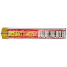Припой ПОС 30, 1 мм, 15 г, трубка с флюсом, туба СВЕТОЗАР SV-55325-015