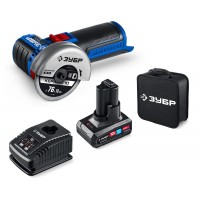 УШМ бесщеточная 12 В D76 мм 1 АКБ тип Т7 4 А·ч сумка Профессионал ЗУБР AB-76-41