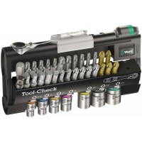Набор бит и головок с трещоткой 38 пр. Tool-Check 1 SB WE-073220