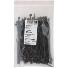 Ремешок-хомут нейлоновый черный Профи JSS, 100 шт. 100х2,5 мм (60430-0)