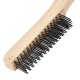 Щетка зачистная четырехрядная, закаленная прямая проволока с деревянной ручкой Сибртех (74804)