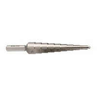 Сверло ступенчатое, HSS, Gr.1, O4-12 мм, прямая канавка, трёхплоскостной хвостовик (ZA-05321)