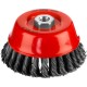 Чашечная щетка-крацовка для УШМ 120 мм, жгутированная стальная проволока 0.5 мм MIRAX 35104-120-2