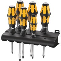Набор отвёрток силовых 6 пр. с подставкой PH 1x80/2x100 SL 0.6x3.5x80/0.8x4.5x90/1x5.5x100/1.2x7.0x125 серия 932/6 Wera WE-018282