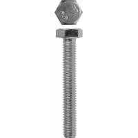 Болт M12 x 55 мм, кл. пр. 5.8, цинк, 3 шт ЗУБР DIN 933 4-303076-12-055