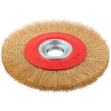 Корщетка-колесо, стальная латунированная волнистая проволока 200 мм (39016)