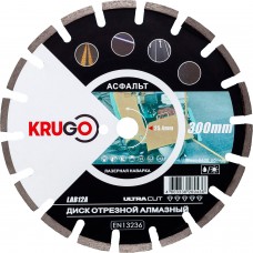 Диск алмазный для асфальта, лазерная сварка 300x25.4x40x3.0x10/15mm KRUGO (LAB12A)