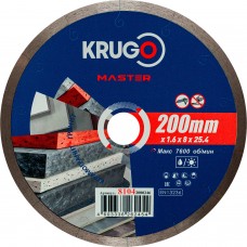Диск алмазный сплошной ультратонкий KRUGO MASTER 200х1,6х25,4х8 mm 81042000246