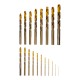 Набор сверл по металлу, 1-10 мм, Р6М5К8-TiN, Golden Tip, 19 шт Denzel (723008)