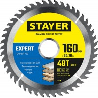 Диск пильный по дереву Expert, 160 x 30/20 мм, 48T, точный рез STAYER 3682-160-30-48_z01