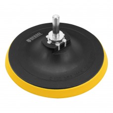 Тарелка опорная для дрели и УШМ с липучкой, 125 мм, стандартная, с адаптером c М14 на d8 Denzel (76251)