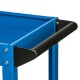 Тележка с тремя открытыми полками синяя RUNTEC RT-3B