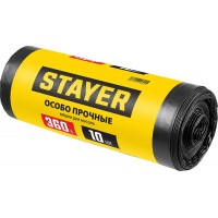 Мешки строительные мусорные черные особопрочные HEAVY DUTY 360 л 10 штук STAYER 39157-360