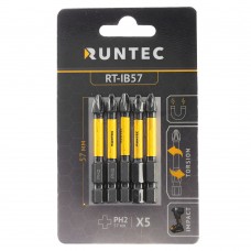 Бита ударная H6.35 57мм PH2 5шт. RUNTEC RT-IB57