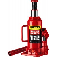 Домкрат бутылочный гидравлический 12 т, 230 - 465 мм RED FORCE Professional STAYER 43160-12