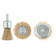 Корщетки со штифтом, набор 3 шт. (колесо 50 мм / чашка 50 мм / венчик 25 мм) (38561М)