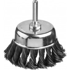 Щетка чашечная для дрели 75 мм, жгутированная стальная проволока 0.5 мм MIRAX 35148-075