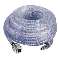 Шланг для компрессора армиров. Einhell 15м, PVC,прозрачный,6мм,15бар,с муфтой и ниппелем (4138200)