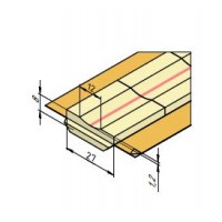 Керамическая подкладка трапециевидная КЕДР КП-12К (ширина 27 мм, канавка 12 мм скругленная, длина 600 мм)