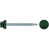 Шурупы кровельные со сверлом 4.8 х 50 зеленый, RAL 6002 250 шт. (фасовка) (23542-4)