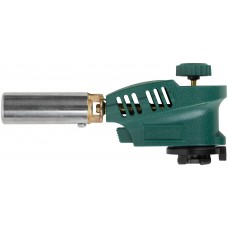 Горелка газовая на цанговый баллон, пласт.корпус, с пьезоподжигом, сопло 22 мм (67657М)