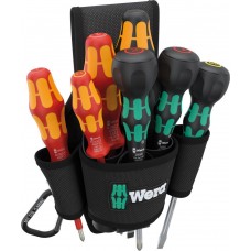 9621 SET 2 Kraftform Ball-Grip Набор отвёрток в поясной сумке, 8 пр., PH 1/2, Силовая SL 5.5, VDE SL 3.5, Ball-Grip: PH 1/2, SL 6 (WE-136033)