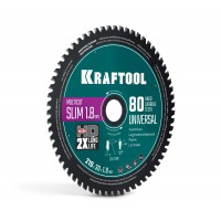 Диск пильный по дереву Slim multi cut 210 х 30 x 1.8 мм 80Т KRAFTOOL 36957-210-30-80