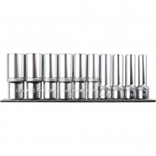 Набор глубоких торцевых головок 12-ти гранных 10 пр. на линейке, 10-24 мм 1/2