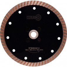 Диск алмазный Турбо с фланцем по граниту 150 x 1,6Е x 2,4 x 10Н x М14 KRUGO (RTB06AM14)