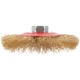 Корщетка-колесо с наклоном, гайка М14, стальная волнистая латунированная проволока 115 мм (39022)
