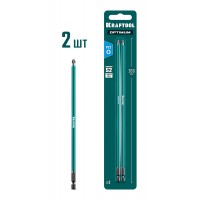 Биты OPTIMUM PZ2 200 мм 2 штуки KRAFTOOL 26124-2-200-2