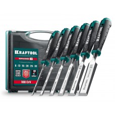KRAFTOOL GRAND-6 набор стамесок-долот с двухкомпонентной рукояткой, 6 шт (1818-H6)