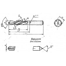 Сверло d 4,5 ц/х Р9 левое с вышлифованным профилем