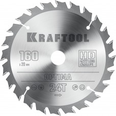 Пильный диск по дереву Optima, 160 х 20 мм, 24Т KRAFTOOL 36951-160-20