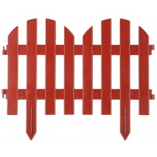 Декоративный забор Палисадник, 28 х 300 см, терракот, 7 секций GRINDA 422205-T