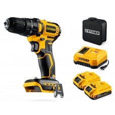 Дрель-шуруповерт ударная бесщеточная 20 В, 45 Н·м, 2 АКБ LMS (2 А·ч), сумка STEHER CBS-45-22