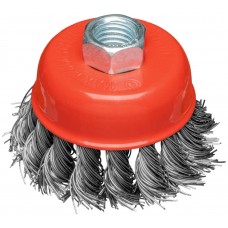 Корщетка-чашка, гайка М14, стальная витая проволока 65 мм, блистер (39096)