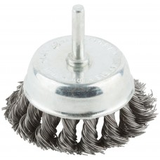 Корщетка, тип чашка, со штифтом, стальная витая проволока 75 мм (38498М)