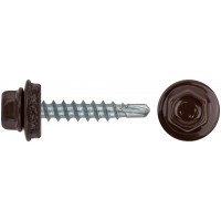Шурупы кровельные со сверлом 4.8 х 28 коричневый, RAL 8017 250 шт. (фасовка) (23515-4)