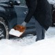 Лопата для уборки снега, поликарбонат, 270х360х840 мм, стальной черенок, усиленная Сибртех (61673)
