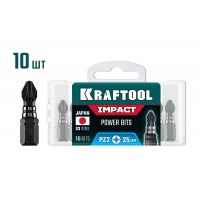 Ударные биты Impact PZ 2, 25 мм, 10 шт KRAFTOOL 26193-2-25-S10