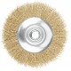 Корщетка-колесо с наклоном, гайка М14, стальная латунированная волнистая проволока 115 мм (39051)