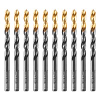 Сверло по металлу, 6,5 мм, HSS-Tin, Golden Tip, 10 шт. Denzel (717216)