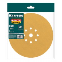 Шлифовальный круг на липучке Giraffe GOLD-9 225 мм Р180 9 отверстий KRAFTOOL 35651-180